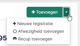 Registratie toevoegen voorbeeld