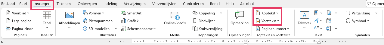 Koptekst in Word met logo en bedrijfsgegevens