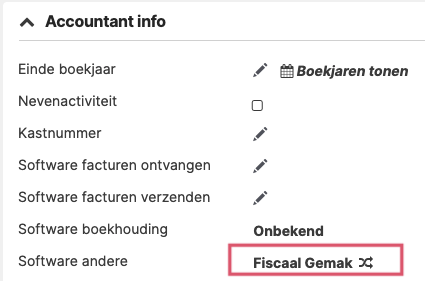 Software andere: Fiscaal Gemak