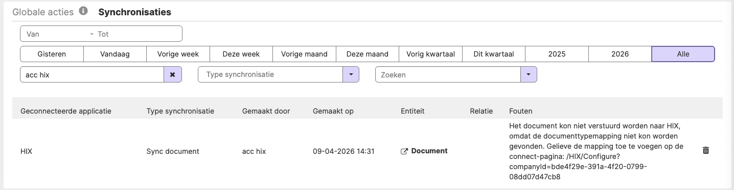 Overzicht van synchronisatiefouten