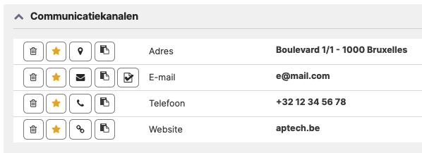 Favoriete communicatiekanalen in AdminPulse