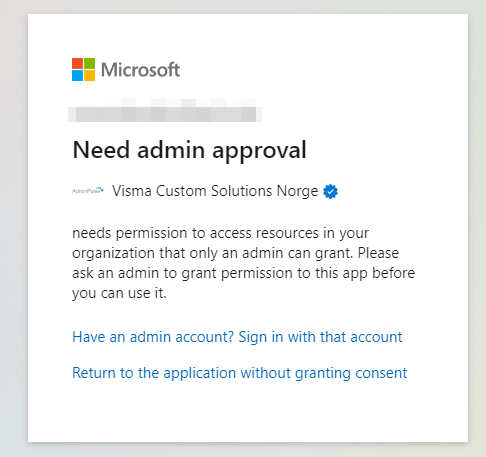 Need admin approval error message
